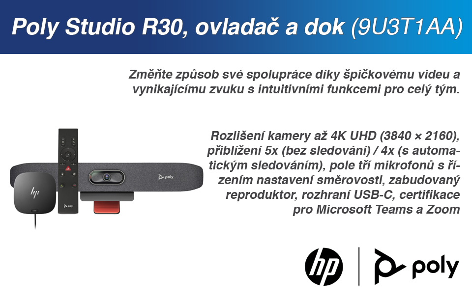 Poly Studio R30, ovladač a dok (9U3T1AA)